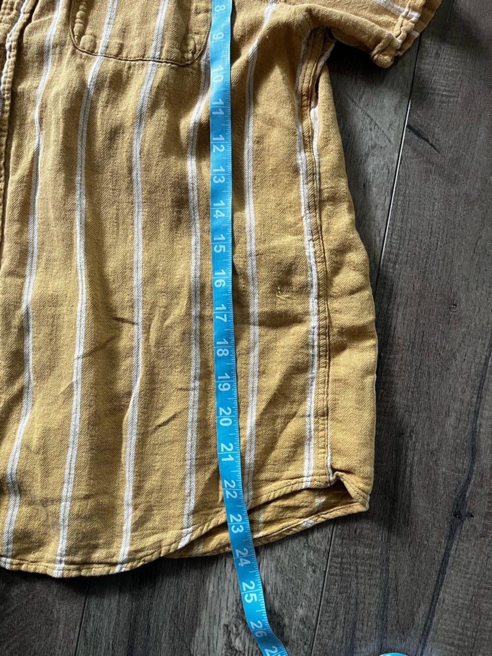 Mustard yellow linen blend shirt - Picture 2 of 4